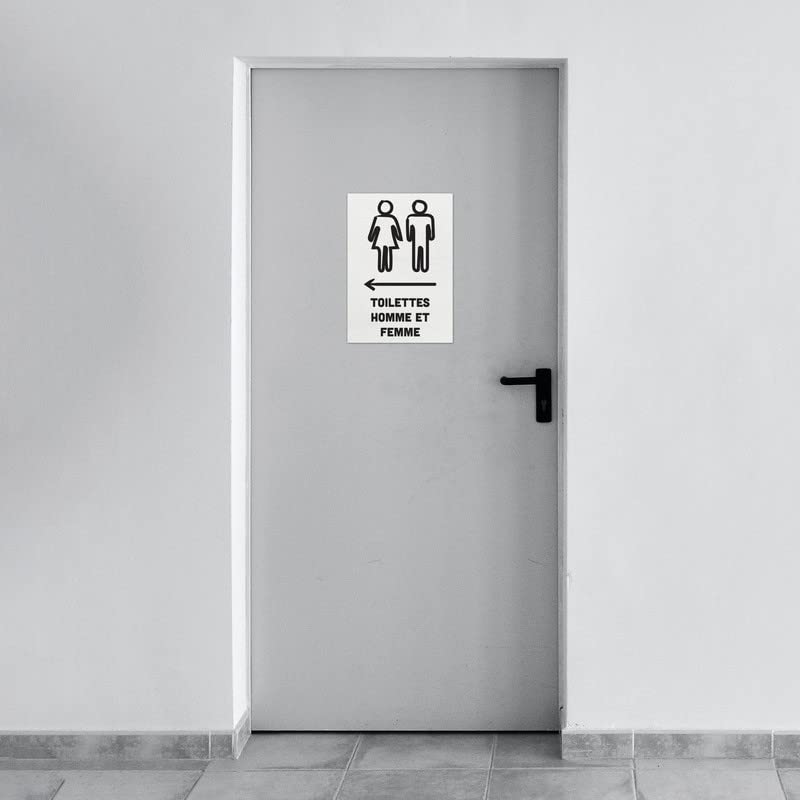 etichetta adesiva segnaletica 150x50 toilette freccia sinistra – CM ferramenta di C. Lucia