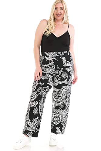 LEEBE Mujer Talla Grande - Pantalones Palazzo (1XL-5XL) (56-58, P...