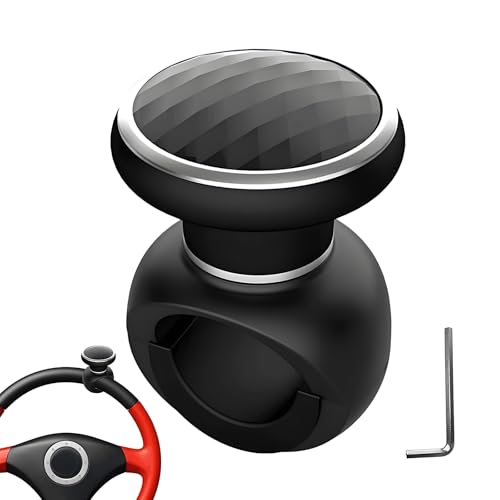 Hoquare Steering Wheel Knob Black Car Steering Wheel Aid Assister Power Steering Aid Ball Grip Universal Car Wheel Spinner for Cars Semi Truck Forklifts Tractors Boat and Golf Cart (B)