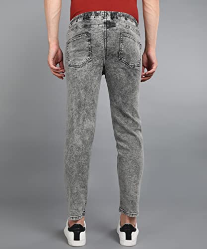 Image of Urbano Fashion Men Mid Rise Regular Fit Washed Jogger Jeans Stretchable