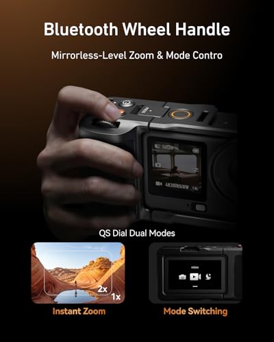 Image of TELESIN Bluetooth Remote Street Photography Kit for DJI Osmo Action 6, Quick Release Camera Cage with Wireless Control Handle, Customizable Dial for Zoom & Mode Switching, Aluminum Alloy Vlogging Rig