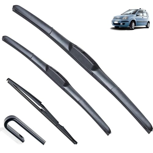 Balais d'essuie-glace pour Fiat Panda 169 kit complet avant arrière 22 16 13 pouces