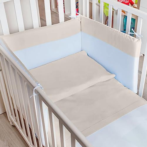 Set Lenzuola Culla Neonato, Puro Cotone, con Federa, Tinta Unita, Made in Italy, Lavabile in Lavatrice, 8 Colori Diversi, Regalo per Neonato, Maschio e Femmina (Culla, Avorio)