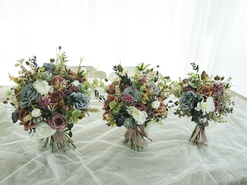 Ramo de Boda Pampas Morado y Azul miniatura 6