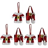 Photo Gallery cyrent set di 6 portaposate natalizi, con tasche, coltelli, forchette e sacchetti di babbo natale, decorazione per la tavola Photo Gallery cyrent set di 6 portaposate natalizi, con tasche, coltelli, forchette e sacchetti di babbo natale, decorazione per la tavola