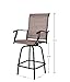 EMERIT Outdoor Swivel Bar Stools Bar Height Patio Chairs (Light Brown (Set of 2))