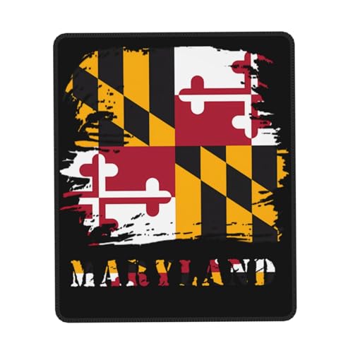 Vintage Maryland State Flag Mouse Pad,Funny Pattern Portable Mousepad,Travel Small Mouse Mat Gaming Desk Pad Writing Pad 10 x 12 inch