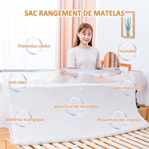 Esoes Large Vacuum Storage Bags, 2 Pack 240x120cm Mattress Vacuum Bag, Vacuum Bags for Storage Mattresses Duvets, and More - Image 2