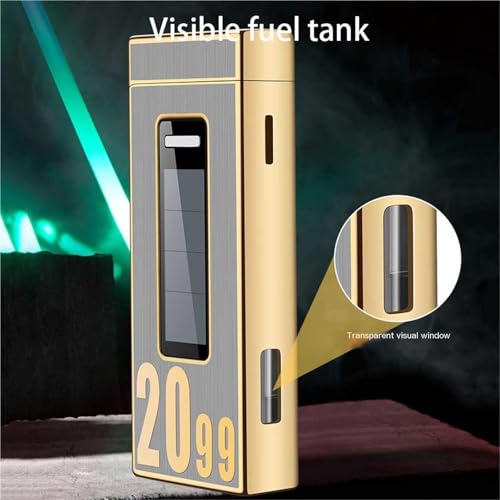 Encendedor de butano recargable resistente al viento con ventana de gas 5