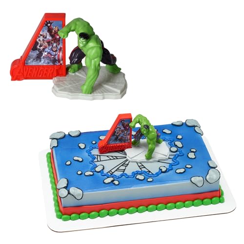 Marvel Avengers Smash! Light Up Cake Topper | Ready To Use Decoration Featuring Marvels Hulk Iron Man Captain America And Thor - Batteries Included