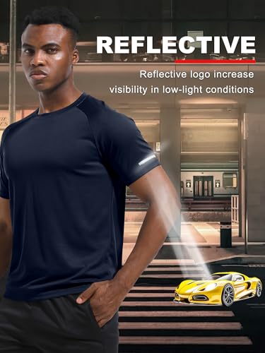 Image of Men's Quick-Dry Sportswear T-Shirts,4 /6 Pack Breathable Moisture Wicking Gym Tops for Training & Workout,Short Sleeve Tees