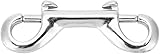 CYSFETENA 77mm Double End Karabiner Tauchen, 316 Edelstahl Doppel Karabinerhaken,Silber Langlebiger Doppelkarabiner für Tauchen Taucher Outdoor Aktivitäten