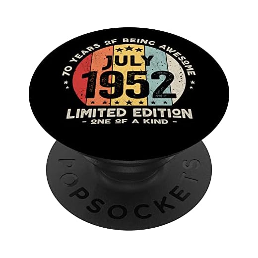 Regalo 70 años Cumpleaños Hombre Mujer - Julio 1952 PopSockets PopGrip Intercambiable