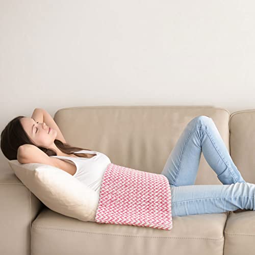 Image of GOQOTOMO Fast-Heating Electric Heating Pad for Back /Waist /Abdomen /Shoulder /Neck Pain and Cramps Relief - 12 Heat Levels, 8 Timers with Countdown, Stay on, Machine Washable-PW01(Pink)