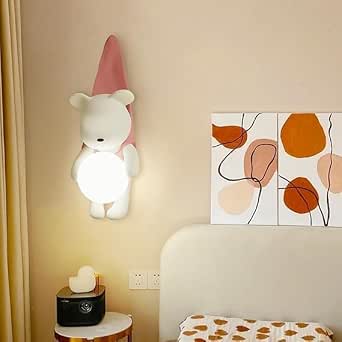 CORAL TREE Cartoon LED Wall Light for Kids Room, Cute Little Bear Decorative Wall Lamp, 8W Warm White