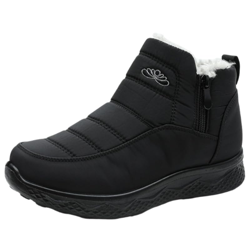 Womens large-size winter snow boots thick and warm lightweight and comfortable anti-slip and durable suitable for outdoor activities