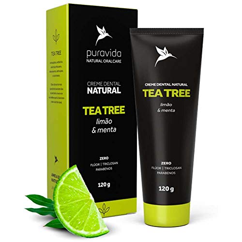 Creme Dental Tea Tree (Limão e Menta) 120g Puravida
