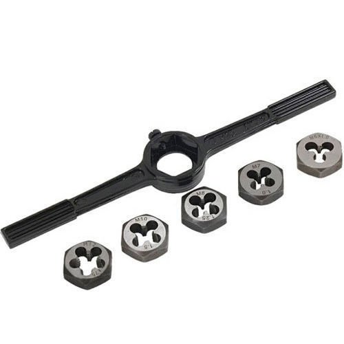 6Pc Metric Die Set Holder Tool - Metric Threading, M6 X 1 M7 X 1 M8 X 1.25 M10 X 1.5 M12 X 1.75 | for DIY Repairs External Internal Thread Dies, Durable
