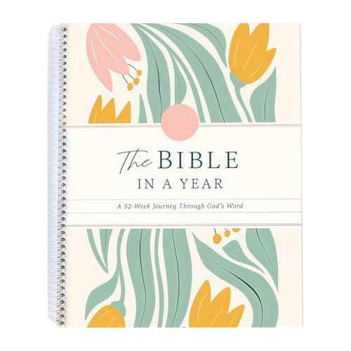 Guía de estudio bíblico de 52 semanas para mujeres: diario encuadernado en espiral de la Biblia en un año, plan semanal de lectura de las Escrituras y devocional, estudio de un año a través de la