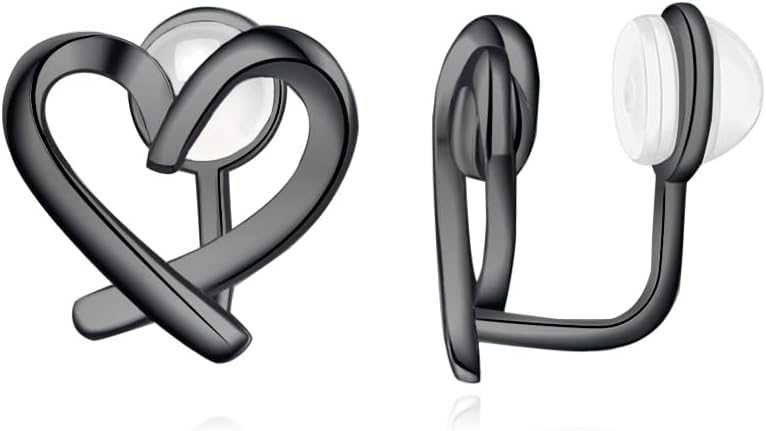 Reffeer Solid 925 Sterling Silver Love Heart Clip On Earrings Ear Cuffs for Women Teens Heart Wrap Earrings No Piercing