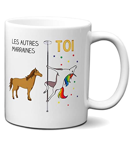 L'Esprit Des Anges Tasse Mug Meilleure Marraine Licorne Idée Cadeau Original Baptême Anniversaire