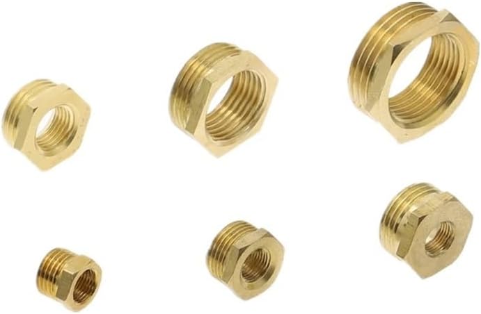 Brass Adapter Fitting Reducing Hexagon Bush Bushing Male to Female Connector Fuel Water Gas Oil 1/8" 1/4" 3/8" 1/2" 3/4" 1"(DN15(F) to DN32(M))