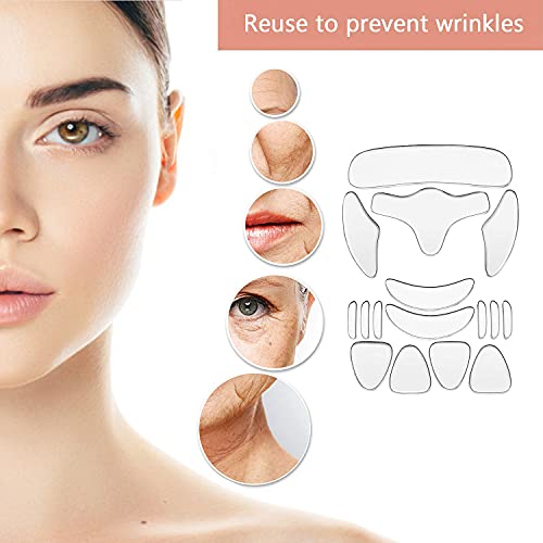 Moochy 16pcs adesivos para rugas no rosto adesivos reutilizáveis para as rugas na testa, suavizando