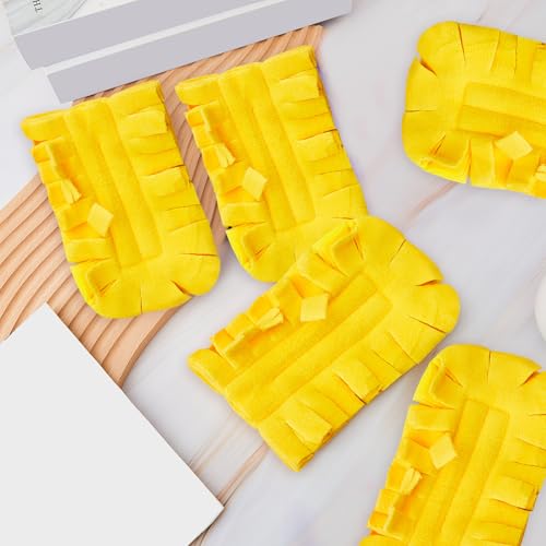 Image of Zubebe 6 Pcs Reusable Duster Refills Fleece,Yellow | Soft Polyester Fiber Flat Duster Refill Multi Surface Washable Cleaning Pad Tools for Home, Blinds, Car, Pet, Furniture, Fans