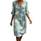 Vestido De Mujer Verano Manga Corta Holgados Fiesta Elegante Vestidos De Ceremonia Mujer Tallas Grandes Cóctel Formales Casual Playa Comoda Ligera (Light Blue, S)