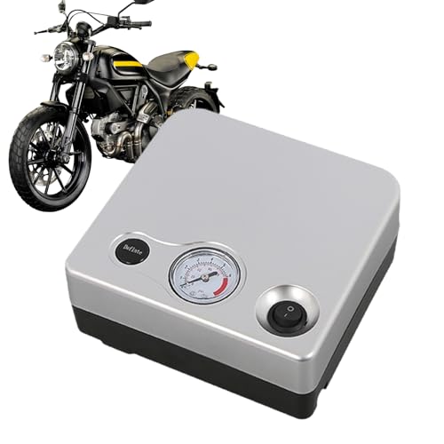 携帯用 エア コンプレッサー, 12V 電動空気入れ, バイク用エアポンプ圧力計付き, 車用、自転車用、オートバイ用、トラック用、キャンプ用、ボール用