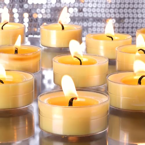 Devi 15Pcs Natural Beeswax Tea Lights Candles cover