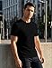 JMIERR Mens T-Shirt Casual Knit Stretch Solid Crewneck Short Sleeve Tees Textured Shirts, US38(S), Black