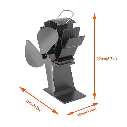 TOMERSUN 3 Blades Heat Powered Stove Fan for Wood/Log Burner/Fireplace