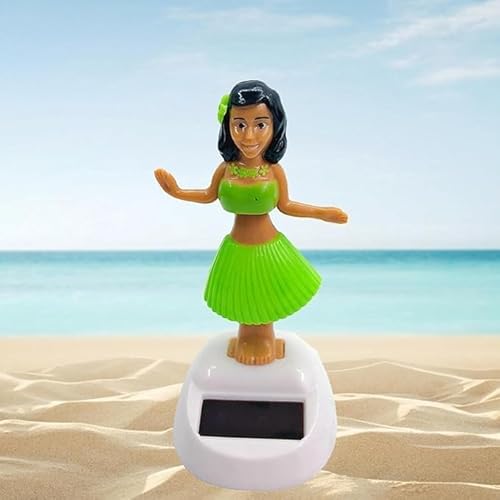 Ghrnun Solar Powered Hawaiian Hula Girl Dashboard Bobble Ornaments, Hawaiian Girls Solar Dancing for Auto, Office, Desk Decor - Image 7