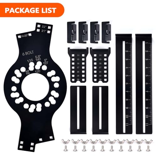 Image of Wheel Fitment Tool 6-Lug, Offset & Backspacing Measuring Tool for 14-22 inch Wheels, 7-17 inch Wide, Universal Rim & Tire Fitment Simulator