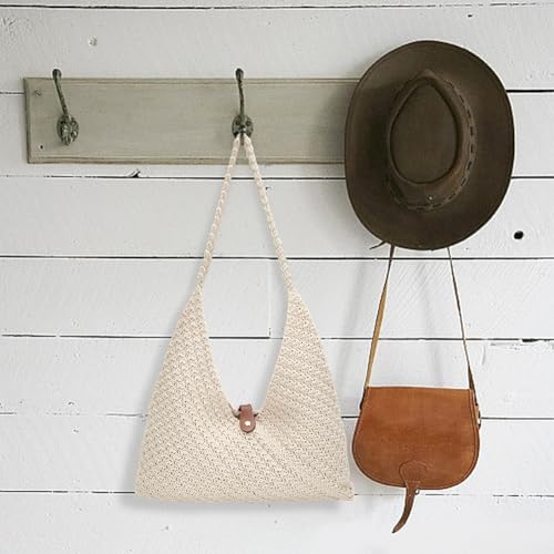 Image of ACRNIGHEET Crochet Beach Bag Crochet Kit for Beginners Tote Bag Knitting Kit with Yarn and Hook Boho DIY Craft Kits Gift for Adults with Video Guide Tutorial Crochet Starter Kit