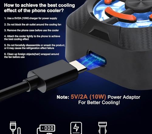 Image of X79 Magnetic Mobile Phone Cooler - Instant Cooling Fan with Magnetic Sticker Attachment | Silent Radiator for Gaming Smartphones & Prolonged Use (Black)