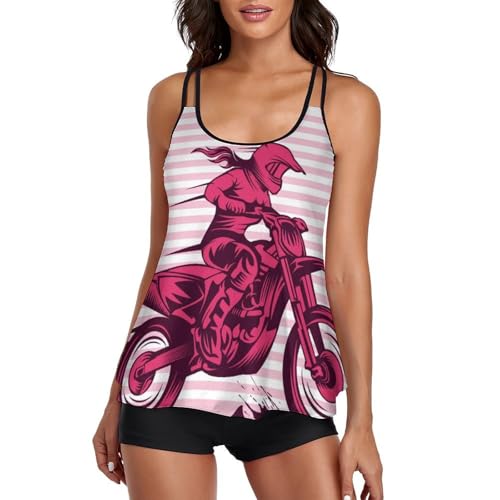 Maillot de bain tankini galbant rouge pour femme avec short confortable