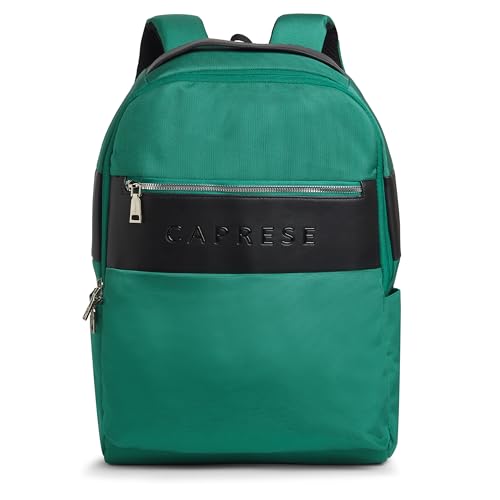 Image of Caprese Jupiter 20L Laptop Backpack Large | Stylish Color Block Business Bag | 3 Compartments with Padded Laptop Sleeve | Front & Side Pockets | Spacious & Durable Travel Backpack for Women