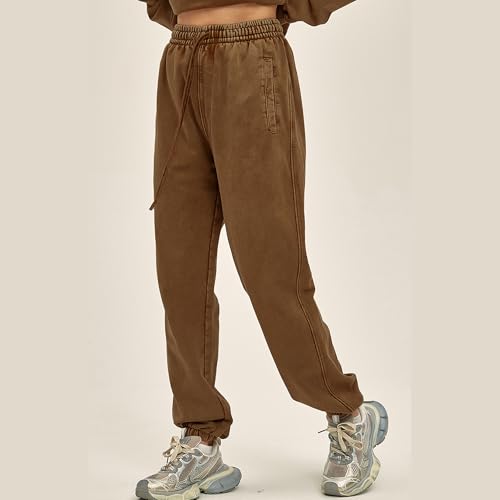 Hixiaohe Joggers for Women Casual Baggy Acid Wash Sweatpants High Waisted Workout Pants Vintage Batik Athletic Pant4