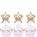 Nv Wang Topper de Gâteau,Cupcake Toppers Décoration de Gâteau de Couronne d'or 12 Pièces Décorations de Gâteau d'anniversaire pour Les Enfants Anniversaire Bébé Douche Fête de d'anniversaire Mariage