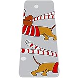 nakw88 Happy Twin Dog with Scraf Hat Christmas Grey Folding Gymnastics Mat Yoga Mat Pad Non-Slip Lose Weight Waterproof Sport Mat Exercise for Gym Pilates Floor