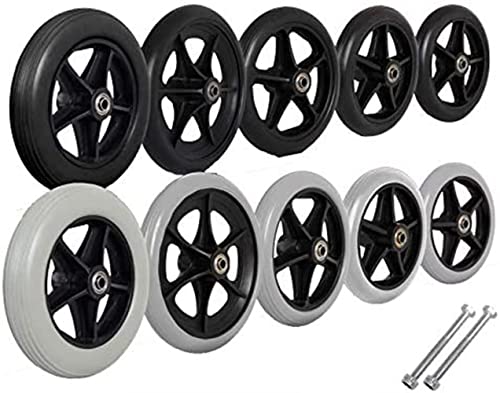 CASEWIND 2 Piezas Ruedas De Sillas De Ruedas Pequeñas De Goma Negra Gris Que No Dejan Marcas Ruedas De Repuesto para Silla De Ruedas De Alta Resistencia Rueda Delantera ABS Buje De Ruedas Cover