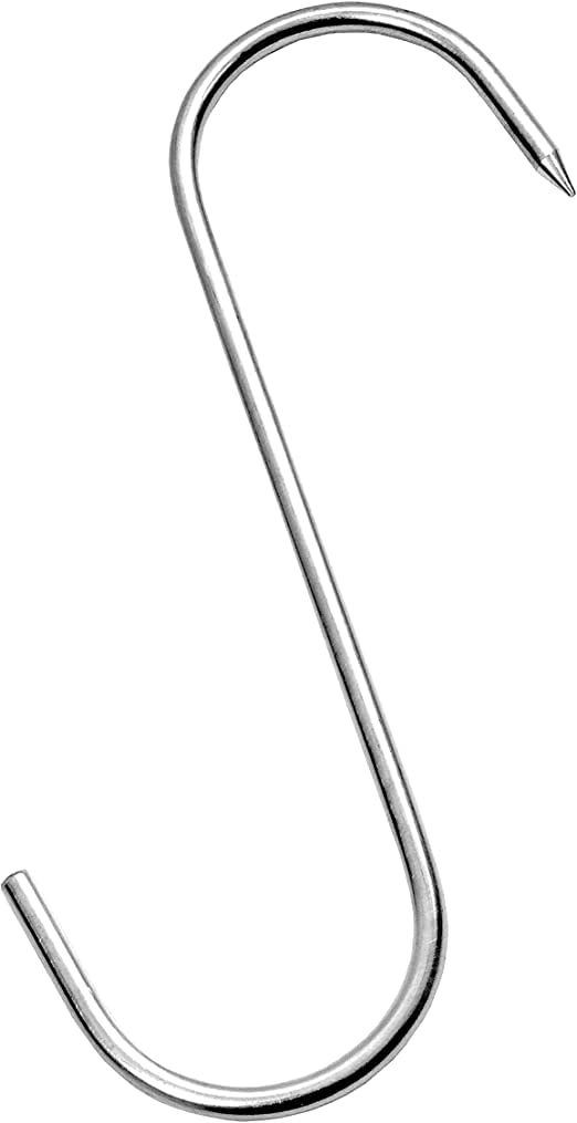 Wolfcut 20 x Fleischhaken S Haken CNS Fleischerhaken Metzgerhaken Räucherhaken, Konfiguration:180/8 mm