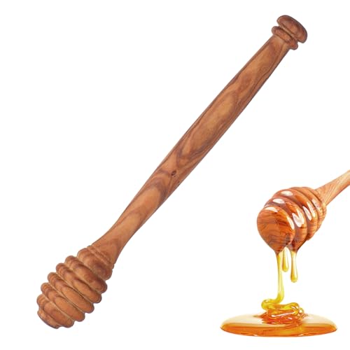Molain Olive Wood Honey Dipper 5.91 Inch Wooden Honey Spoon Dipper Natural Wood Drizzler Stick for Tea Kitchen Tool for Honey Jars Syrup Jam