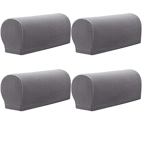 Sesselbezug, rutschfester Sessel, Sofa-Armlehnenschoner, für Möbelschoner, 4er-Set (hellgrau) Cover