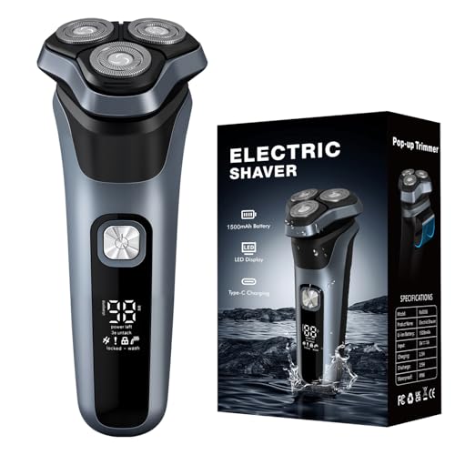 Veclexz Electric Shavers for Men, 150-Min Runtime, Wet/Dry Electric Razor with Waterproof Design,...