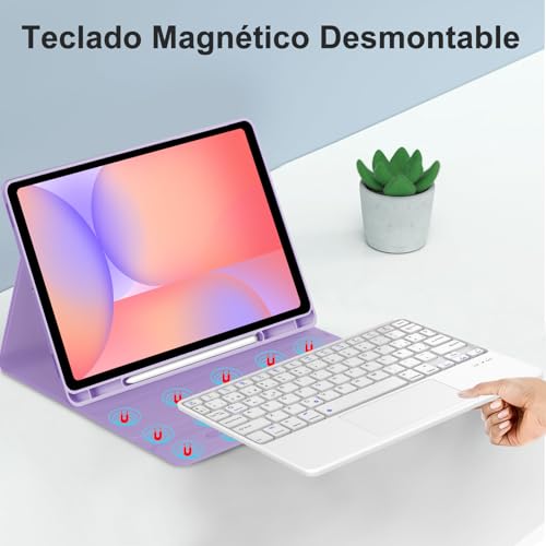 Teclado con touchpad para Samsung Tab S10 Lite soluciona la escritura con teclado espanol N FOGARI 4