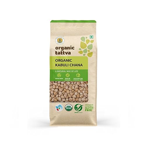 Organic Tattva Chick Peas (Kabuli Chana) Chickpeas, 500g USDA Certified