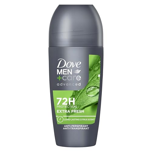 Dove Men+Care Deodorante Roll On Advanced Care Extra Fresh, Deodorante Uomo Antitraspirante Senza Alcol, con 1/4 di Crema Idratante, Protezione Fino a 72 Ore, 50 ml